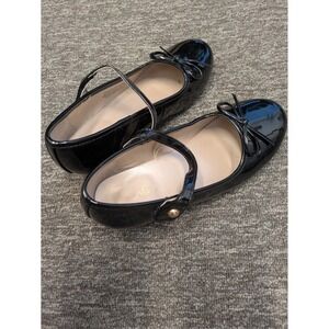 The Childrens Place Girls Size 3 Black Patent Mary Jane Bow Block Heels